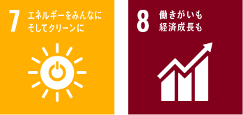 7 エネルギーをみんなに そしてクリーンに 8 働きがいも経済成長も